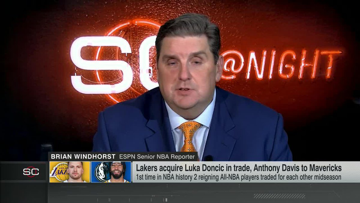 “I had a current NBA All-Star text me and say, ‘Do you know how much the Mavericks must hate Luka?’” –Brian Windhorst on how the league is reacting to the Luka Doncic-Anthony Davis trade