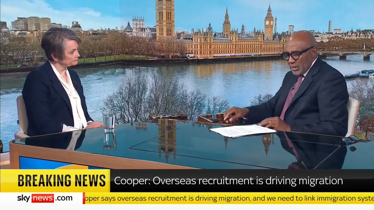 “For far too long we’ve been recruiting from abroad and failing to train in the UK.” Home Secretary Yvette Cooper says employers should face “more requirements” to train Britons before hiring overseas workers. #TrevorPhilips
