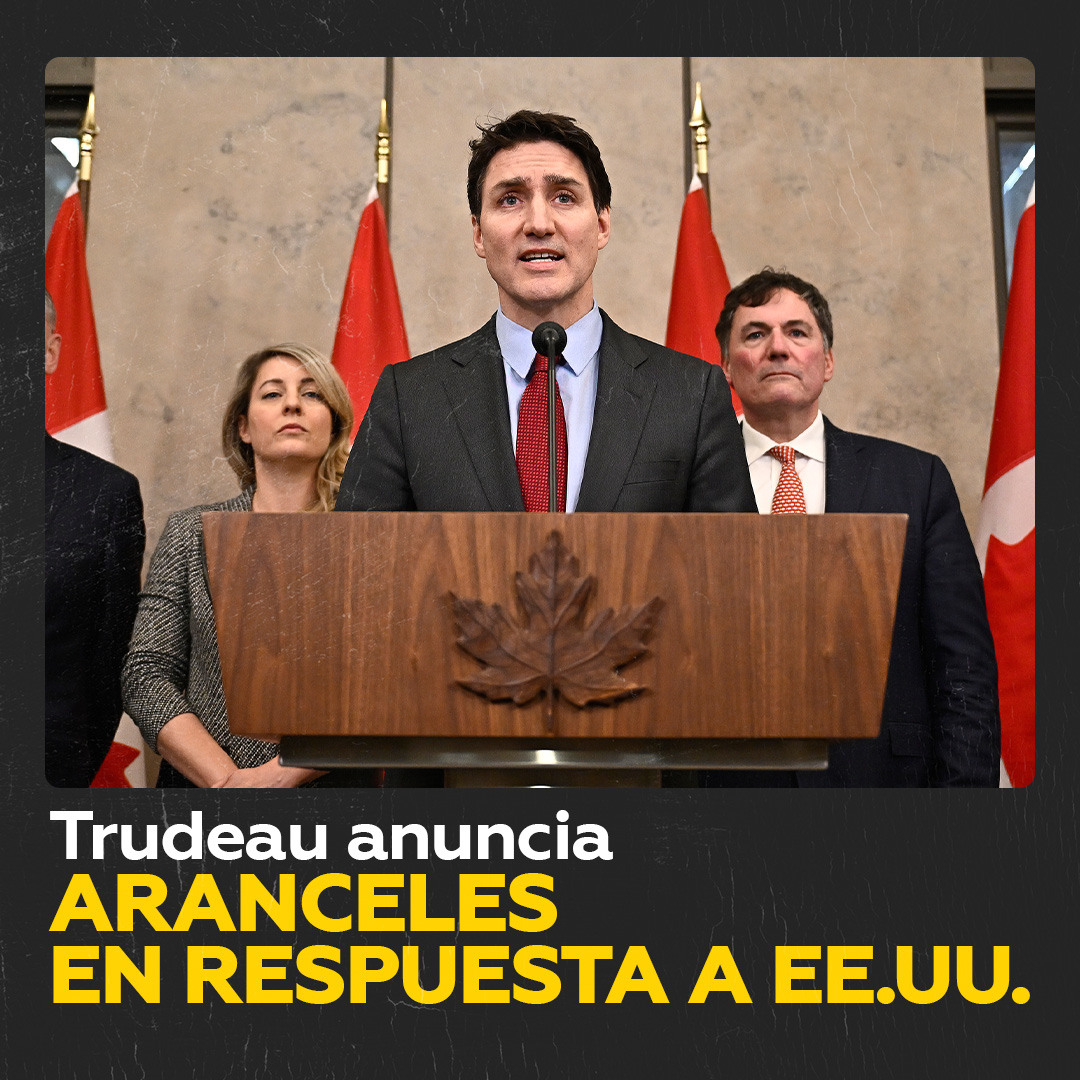 Canadá responderá a EE.UU. con aranceles del 25 % El primer ministro canadiense, Justin Trudeau, anuncia que Canadá implementará aranceles del 25% sobre bienes de EE.UU. en respuesta a las acciones comerciales de la Casa Blanca. 🎥 Más videos en VK 👉