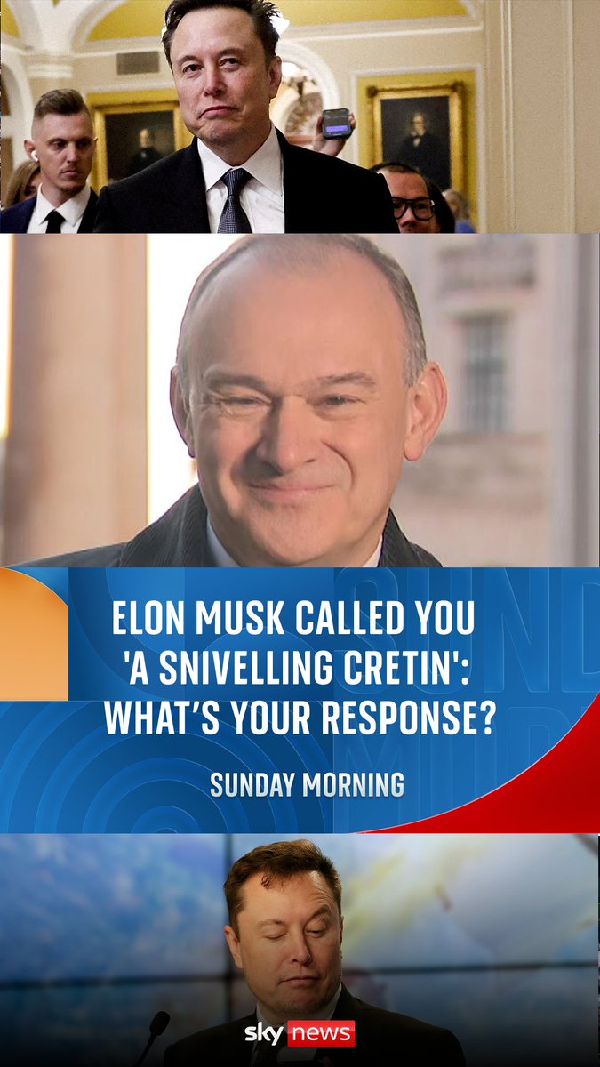 Ed Davey has hit back at Elon Musk, who called the Liberal Democrat leader a 'snivelling cretin' on social media after polling his X audience on whether the US should "liberate the people of Britain from their tyrannical government".