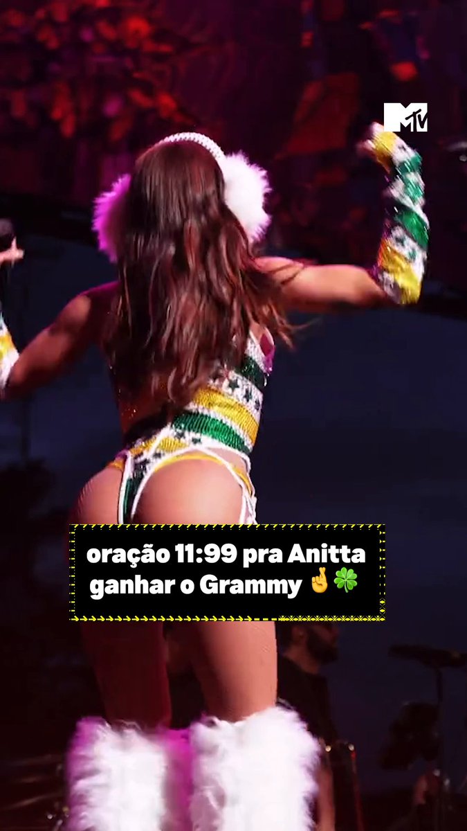 Esse post é o sinal, Anitters! oração 11:99 pra patroa levar o grammy e marcar mais uma na história! Anitta te amo 🖤👑 #Anitta #MTVMúsica #Grammys