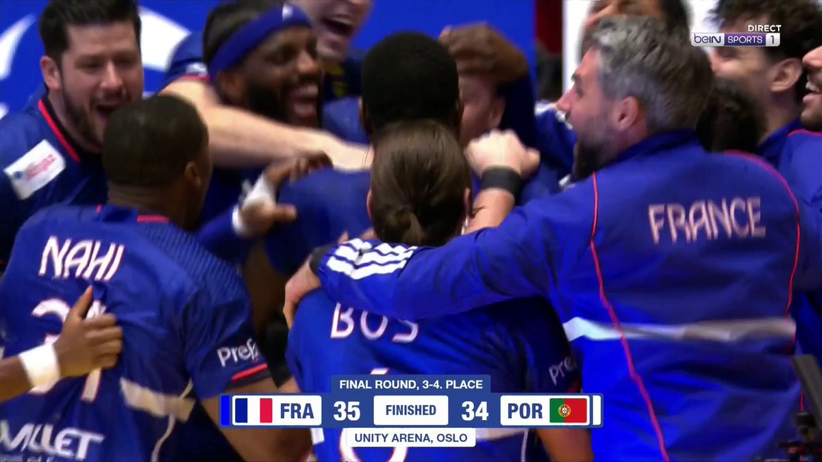 🏆🤾‍♂️ Mondial de Handball 🇫🇷 La France décroche la médaille de bronze face au Portugal ! Quel arrêt de Bolzinger ! #HandAction #FRAPOR