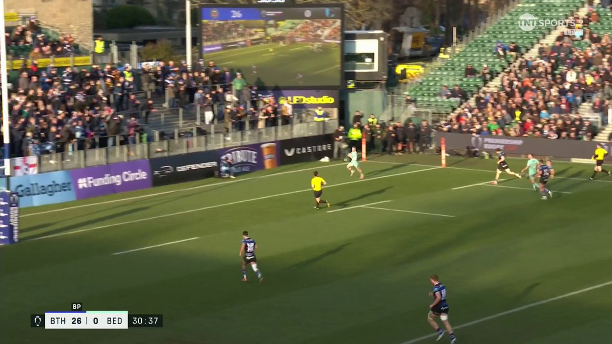 Redemption for Matt Worley! The wing scores a beaut for Bedford Blues to open their account ๐ #PremRugbyCup