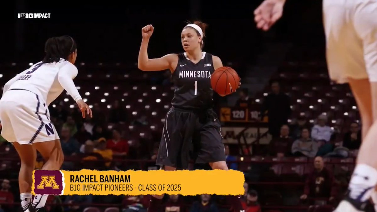 ⭐ Minnesota Women's Basketball all-time leading scorer (3,093) ⭐ 2016 Big Ten Conference POY ⭐ 9-year WNBA veteran Minnesota Golden Gophers legend rachel banham is the latest member of the #B1Gimpact Pioneers Class of 2025.