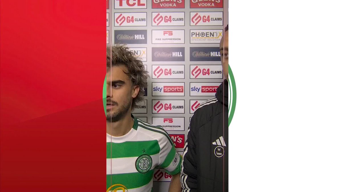 🗣️ “I couldn’t have written that better, it’s such a happy moment for me… I feel like I’m back home” Celtic attackers Jota and Adam Idah speak after their win over Motherwell ⤵️