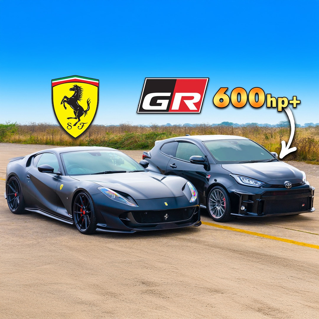 630hp GR Yaris v 800hp Ferrari 812 ๐ฅ