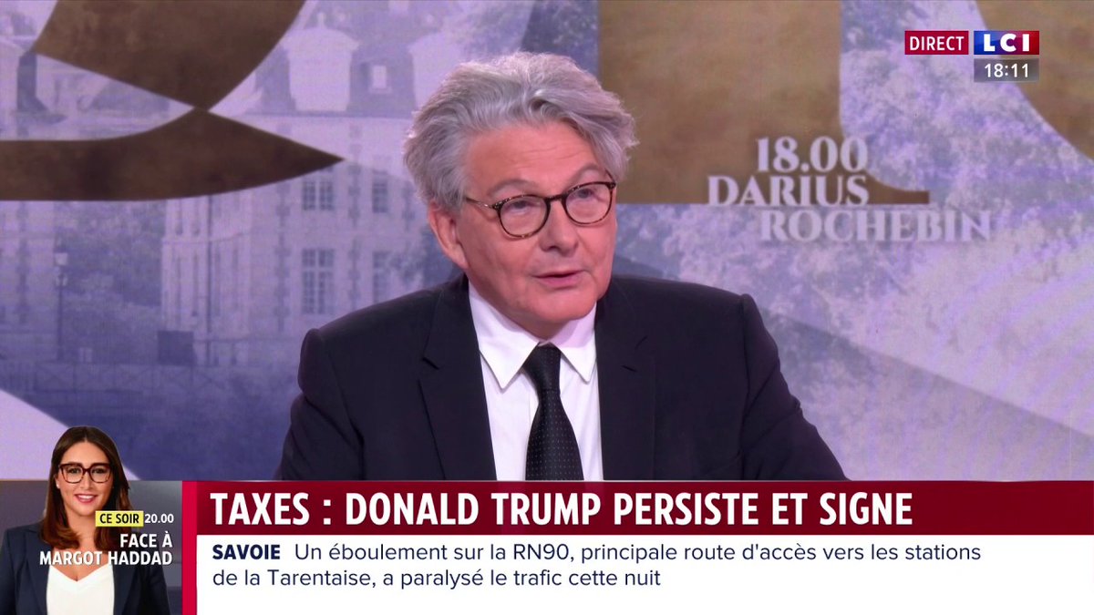 🗣️ "Donald Trump veut peut-être attaquer notre démocratie" estime Thierry Breton, invité de Darius Rochebin