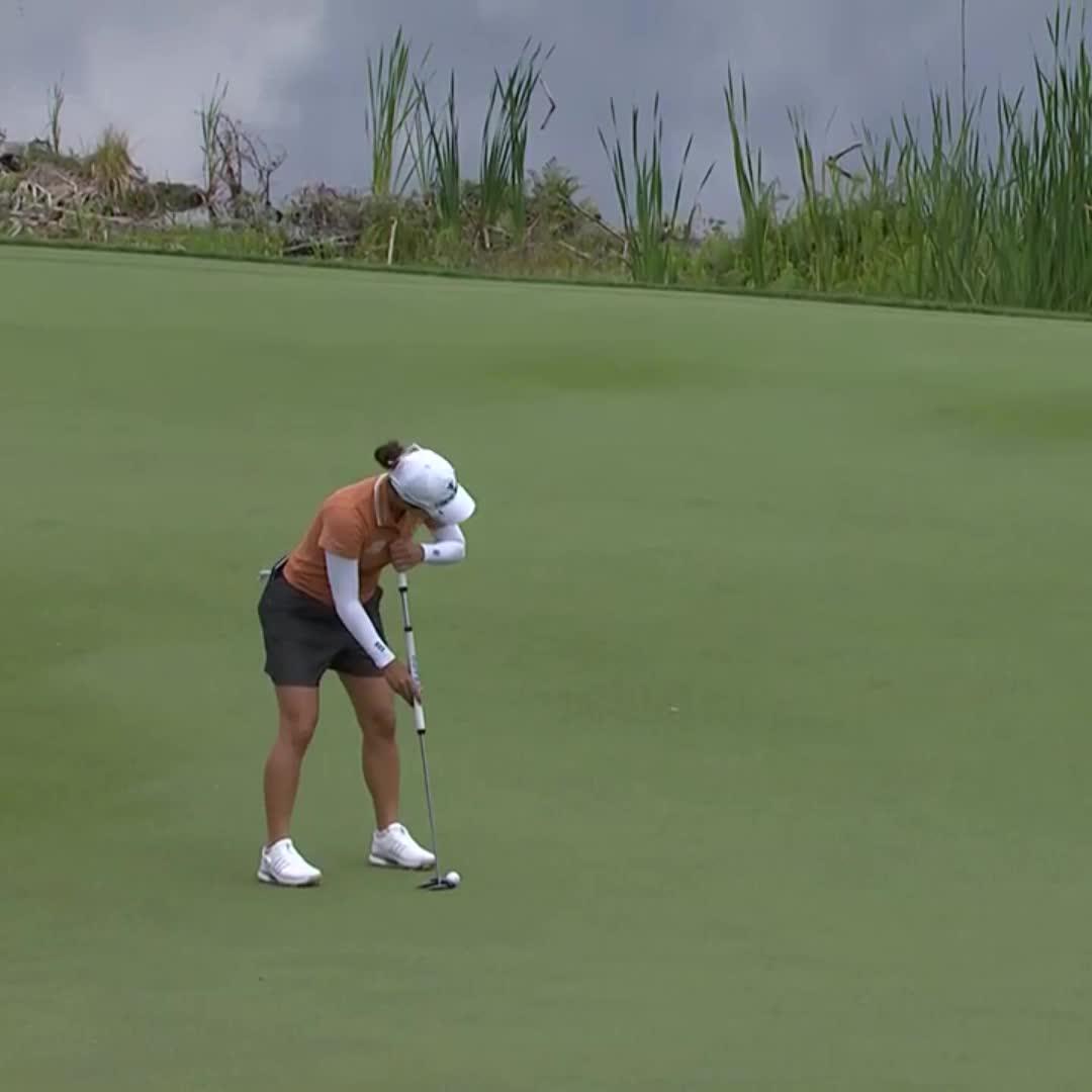 .Minjee Lee is on an absolute HEATER 🔥 This gets her to -10 just for the day, -14 overall so far. Tune in now on @Peacock and NBC Sports!
