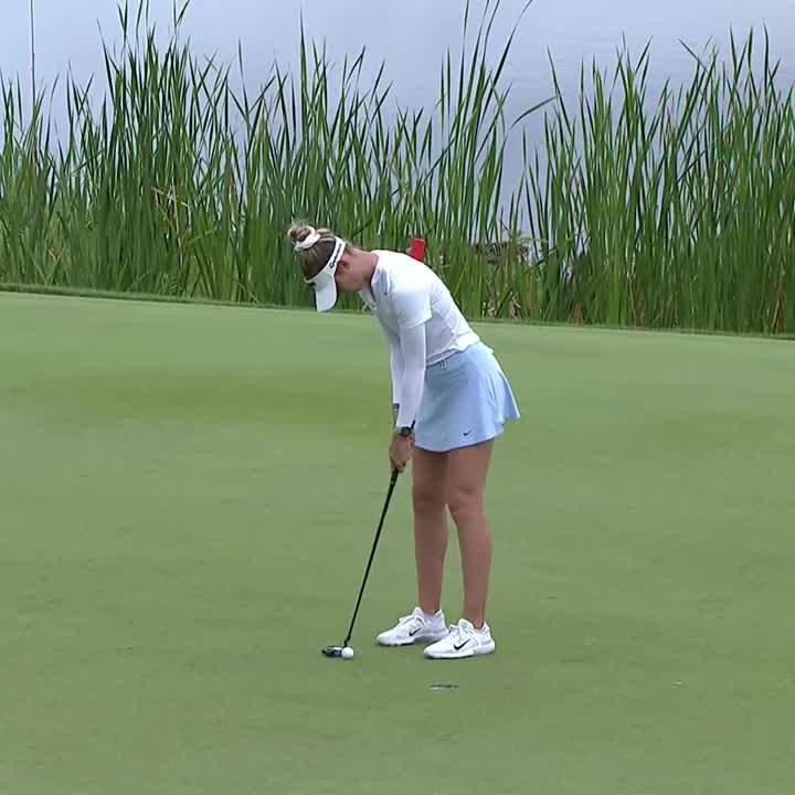 Just like that, Nelly Korda ties the lead 👀 Tune in now on @Peacock or NBC Sports!