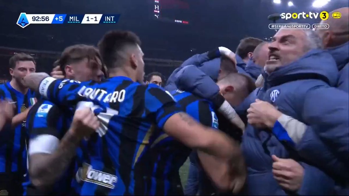 Inter empatou o dérbi em 'casa' do Milan nos descontos 🥶