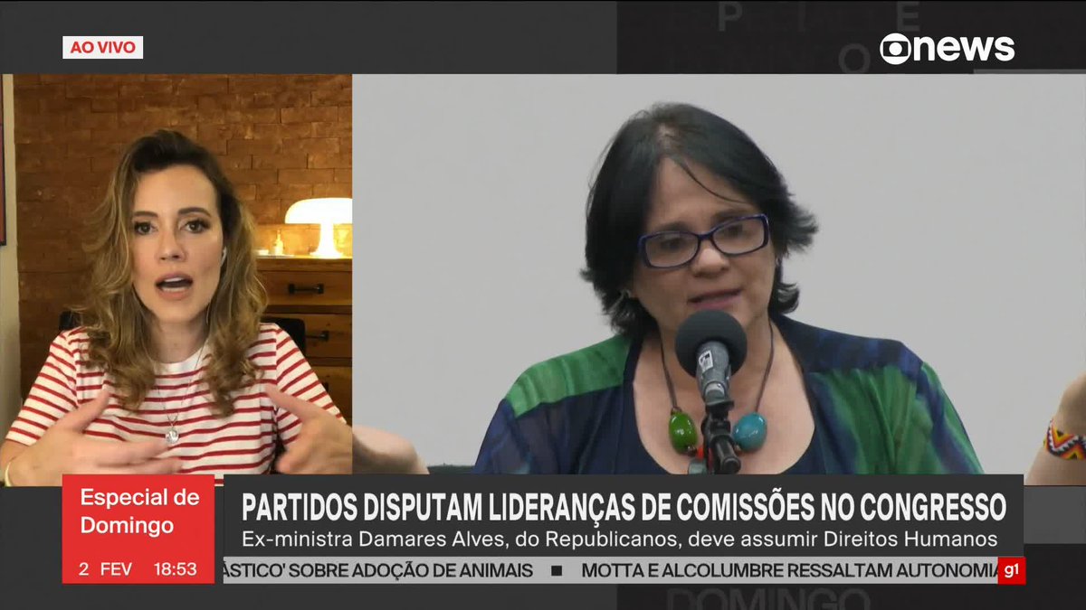 “Eu nem sei como dar um nome preciso”, comenta Natuza Nery, sobre possibilidade de Damares Alves assumir a Comissão de Direitos Humanos do Senado. “É um contrassenso, para usar um termo elegante”. ➡ Assista ao #EspecialdeDomingo: #GloboNews