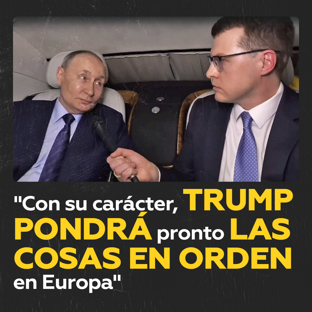 🇷🇺🇺🇸 | “Con su carácter, Trump pondrá pronto las cosas en orden en Europa”. Donald Trump hará que las élites europeas “se pongan a sus pies” y sigan sus órdenes, afirmó el mandatario ruso, Vladímir Putin, en una entrevista con el periodista Pável Zarubin.