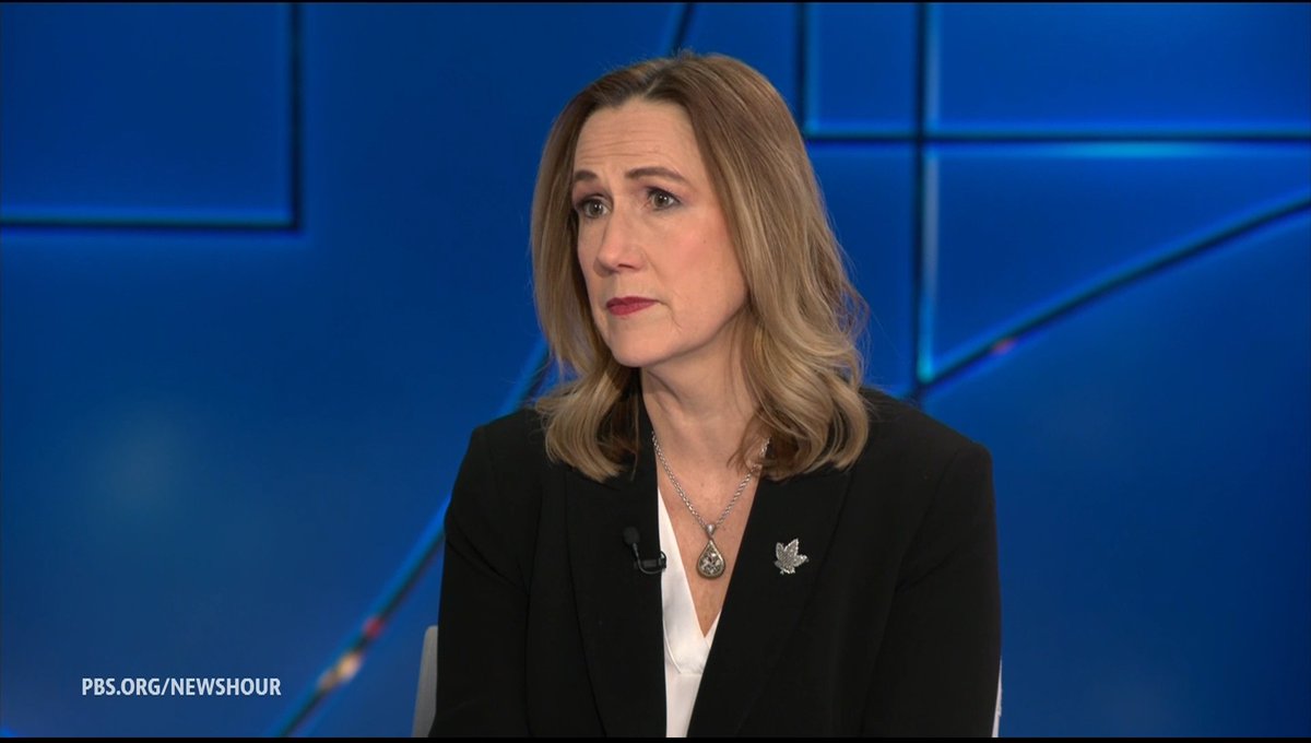 .John Yang asked the Canadian ambassador to the U.S. how President Trump's sweeping tariffs are resonating across Canada. "So, Canadians are perplexed. This is the word that I'm using. I think Canadians don't quite understand why this is coming at us," said Kirsten Hillman.