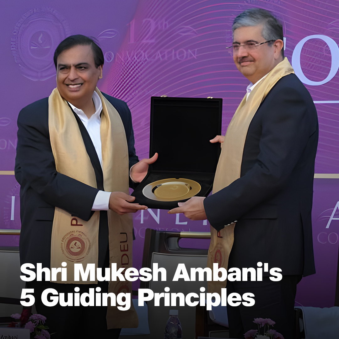 Shri Mukesh Dhirubhai Ambani shares 5 timeless principles to guide the youth in India's golden era. #WithLoveFromJio