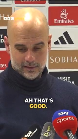 Pep Guardiola was asked for his thoughts on Arsenal's goal celebrations this weekend. 🤔 #BBCFootball