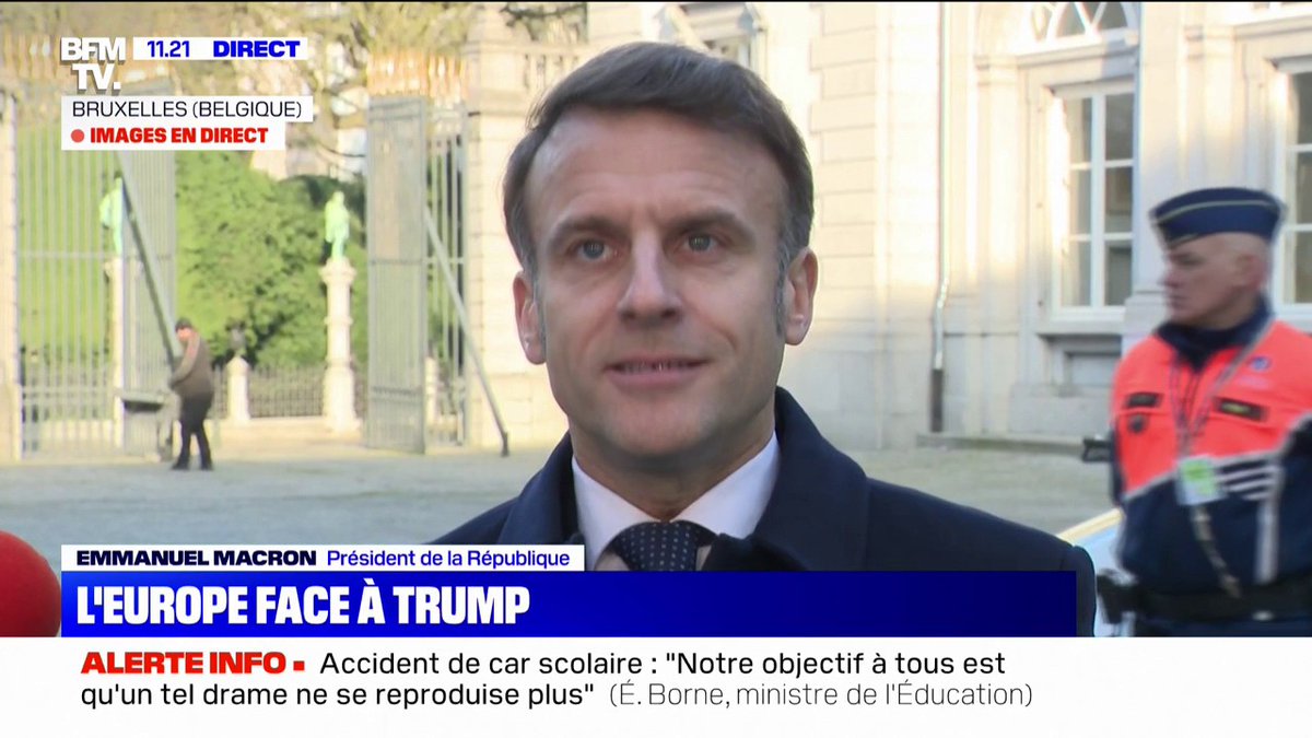 Droits de douane américains: "Si nous étions attaqués sur des sujets commerciaux, l'Europe (devrait) se faire respecter", déclare Emmanuel Macron
