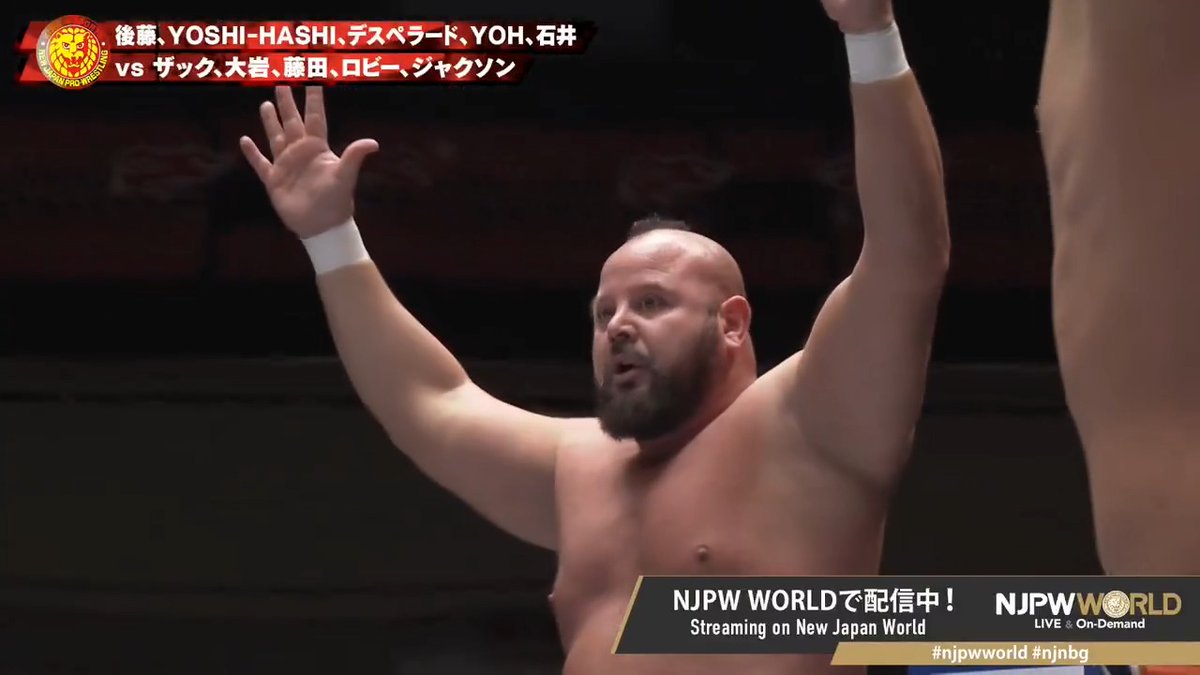 .ZSJ. Ⓥ &amp; Robbie Eagles &amp; 藤田晃生/ Kosei Fujita &amp; 大岩陵平 Ryohei Oiwa "Combination Attack" .Hartley Jackson / ハートリー・ジャクソン "Senton" Sign up Now &amp; Stay tuned to #NJPW #njpwworld #njnbg