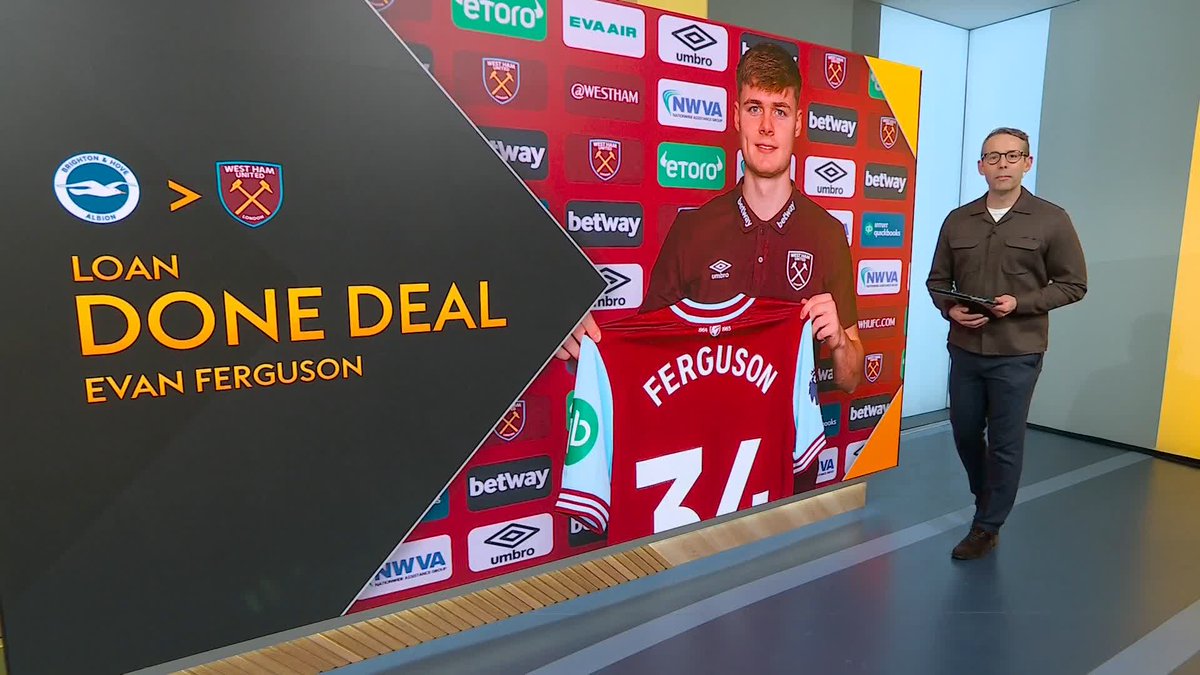 West Ham have signed Evan Ferguson on loan from Brighton 🚨 #TDD