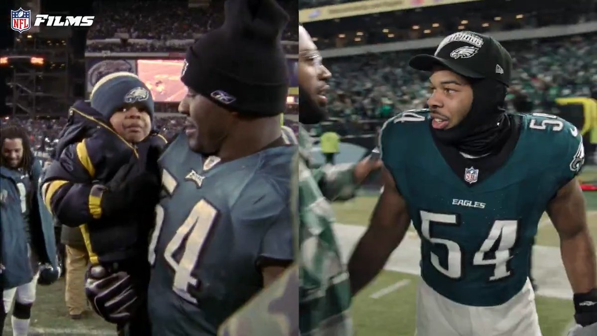 All grown up 20 years later. 🥹 Same team, same jersey, back in the Bowl. Jeremiah Trotter 💚 Jeremiah Trotter Jr.