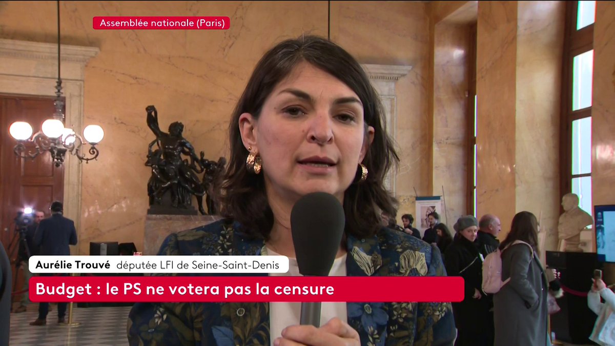 Sur la motion spontanée que va déposer le PS : "C'est une motion qui ne servira à rien", répond la députée LFI Aurélie Trouvé, alors que le Parti Socialiste a déclaré ne pas voter la motion du NFP.