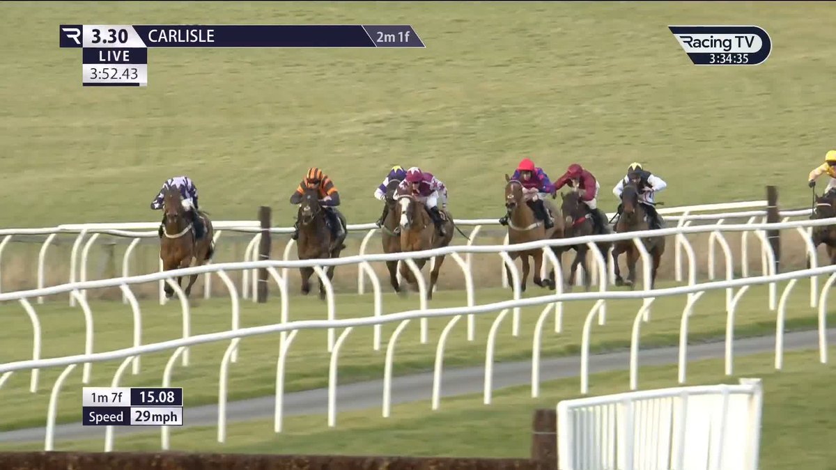 GOT THERE! Persistency pays off for Gavin Sheehan as Golden Maverick motors home having looked a beaten horse turning for home. Jamie Snowden | Carlisle Racecourse