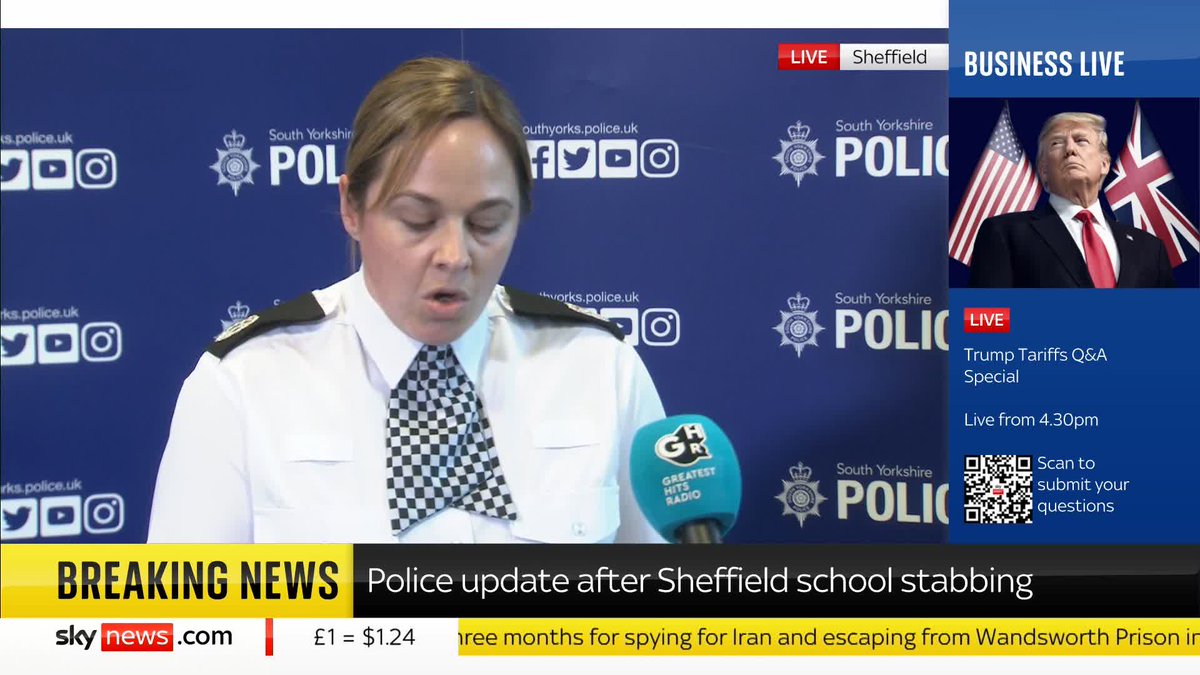 BREAKING: South Yorkshire Police give an update that a 15-year-old boy has died, after a stabbing at a school in Sheffield. 📺 Sky 501, Virgin 602, Freeview 233 and YouTube