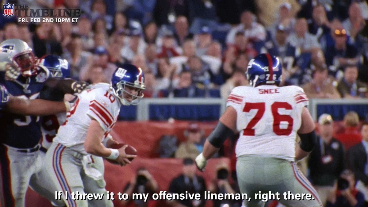 "I almost threw it to my offensive lineman." Eli Manning and David Tyree breaking down the Helmet Catch is iconic 🔥 @giants