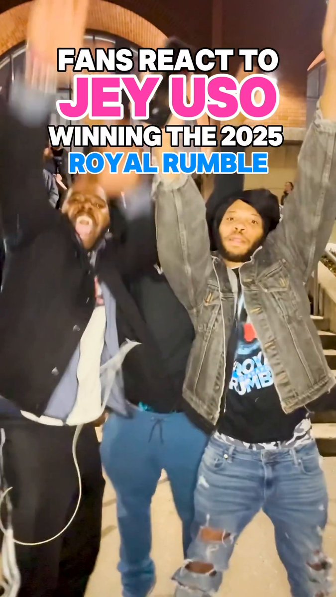 YEET! ๐ The WWE Universe in Indianapolis was going crazy after Jey Uso's #RoyalRumble win! The Usos