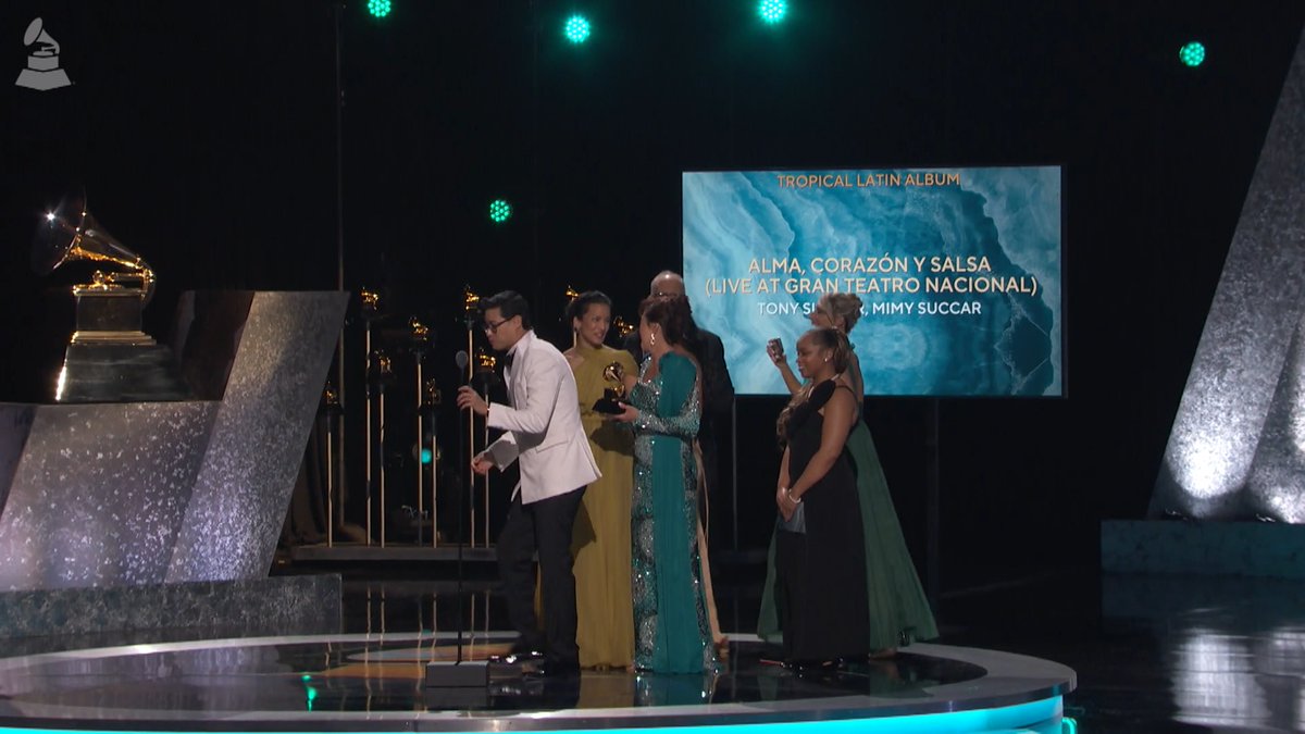 Congrats Best Tropical Latin Album winners - 'Alma, Corazón y Salsa (Live at Gran Teatro Nacional)' Tony Succar, mimysuccaroficial. #GRAMMYs ICYMI, rewatch the #GRAMMYPremiere Ceremony: