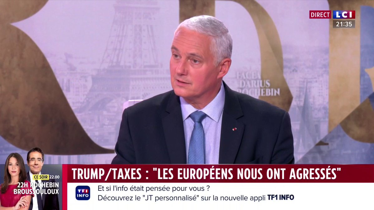 🔴 Trump / Europe 🗣️ "Ça fait 25 ans que l'UE est la victime de la soi-disant justice américaine. Nous sommes les victimes d'une prédation américaine. C'est un racket." 👉 Général Michel Yakovleff, ancien vice-chef d’état-major du Shape, invité de Darius Rochebin