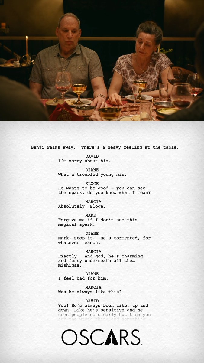 A REAL PAIN, written by Jesse Eisenberg. Nominated for Writing (Original Screenplay) at the 97th Oscars. Watch the #Oscars LIVE on Sunday, March 2nd, at 7e/4p on ABC and Hulu.