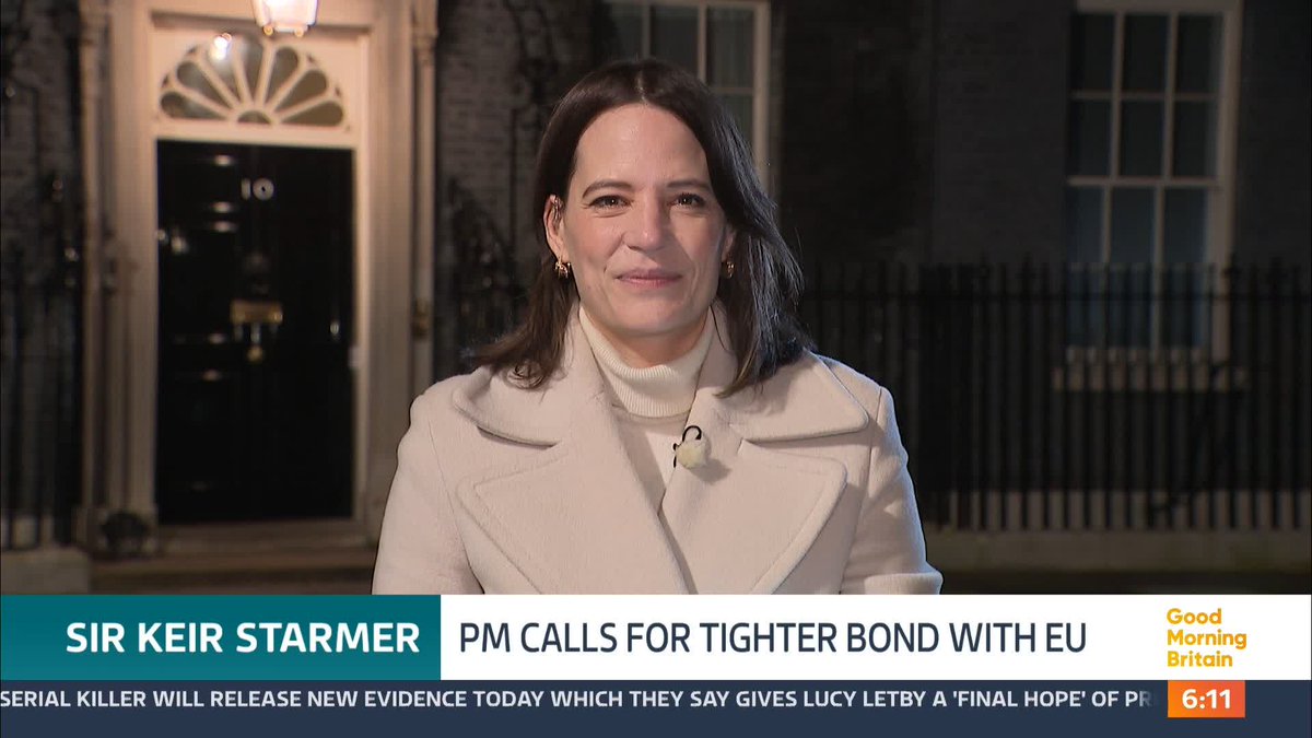 Sir Keir Starmer dined with the EU's leaders last night and told them he wanted UK industry to 'work together' with them on defence 'and more'. His call came despite the block being on the brink of a trade war with the United States. Louisa James reports.