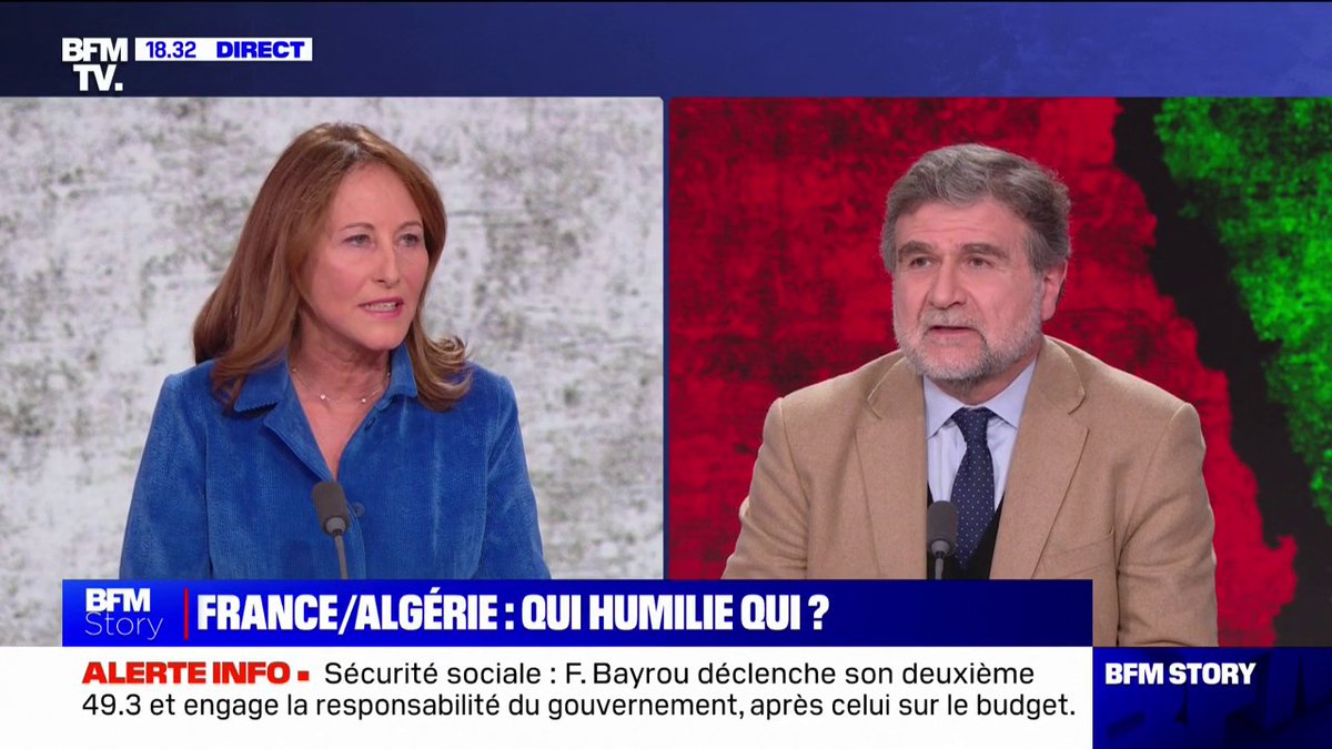 🇩🇿🇫🇷 Ségolène Royal recadre sévèrement le plateau de BFMTV sur l'Algérie. Le Président Tebboune a dénoncé le traitement médiatique réservé à Ségolène Royal entre autres figures politiques 🇫🇷, dans les médias de Vincent Bolloré.
