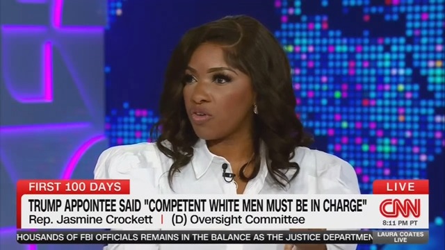.Jasmine Crockett on the repeal of DEI: "If you are competent, you are not concerned. The only people crying are mediocre white boys"