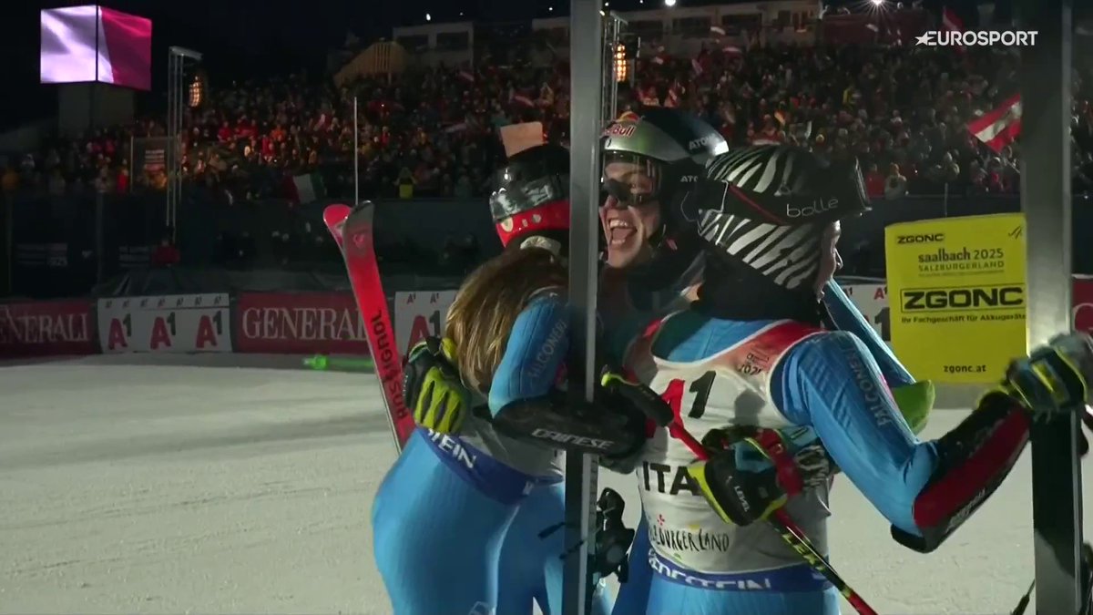 Che cosa avete fatto ragazzi?! 💙💙💙💙💙💙💙 #Saalbach2025 #EurosportSCI