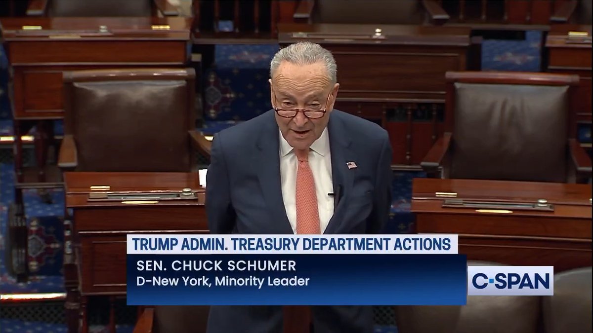 .Chuck Schumer on DOGE: "The American people will not stand for an un-elected secret group to run rampant through the executive branch. Being innovative is good, but Mr. Musk, this isn't a tech startup. These are public institutions."