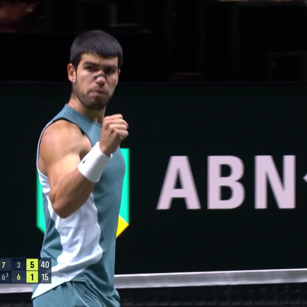 Carlos fights through 💪 Carlos Alcaraz takes revenge on his US Open loss to Van de Zandshculp with a 7-6 3-6 6-1 win in Rotterdam! #abnamroopen
