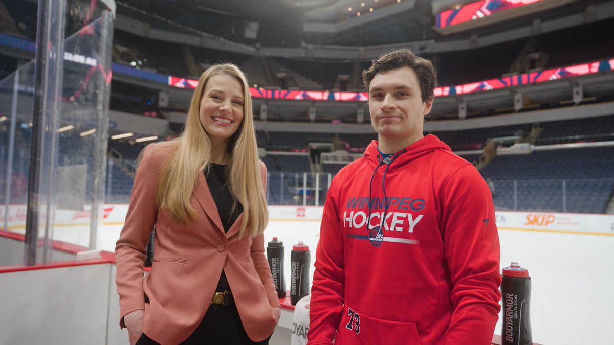 Parker Ford is ready to BRING THE ENERGY for his first regular season game at Canada Life Centre 💥 Sara Orlesky | #GoJetsGo