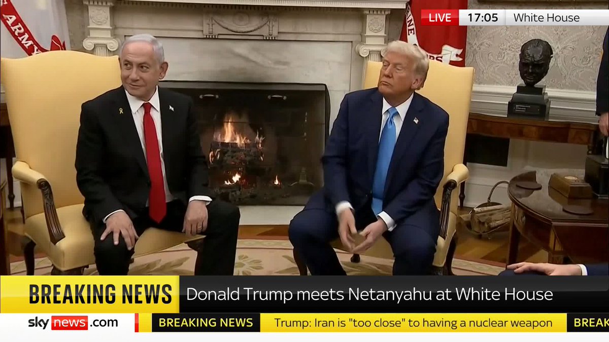'I hope we could do something with Gaza where they wouldn't want to go back.' Donald Trump calls for a "beautiful area" where Palestinians can "resettle permanently" as he meets Netanyahu at the White House. 📺 Sky 501, Virgin 602, Freeview 233 and YT
