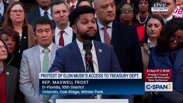 .Maxwell Alejandro Frost: They want us to believe that so many people live paycheck to paycheck is because of the immigrant, a trans person or your neighbor. They lied. It's because of corrupt billionaires like Elon Musk