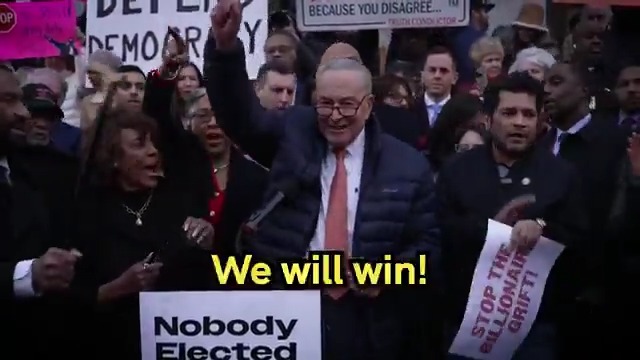 RALLY FROM THE TREASURY BUILDING: We are here to tell Elon Musk and DOGE that a secret squad of company men cannot pull off a hostile takeover of America's Social Security and tax information in the dead of night.