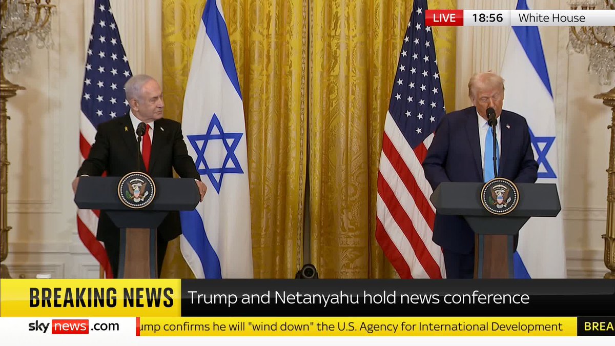 BREAKING: Donald Trump says the US "will take over the Gaza Strip" and "level it". 📺 Sky 501