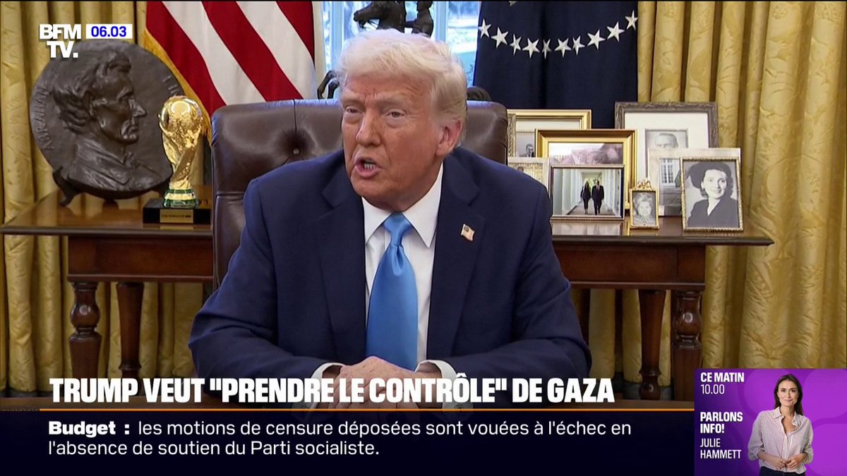 Donald Trump souhaite "une prise de contrôle à long terme" de la bande de Gaza par les États-Unis