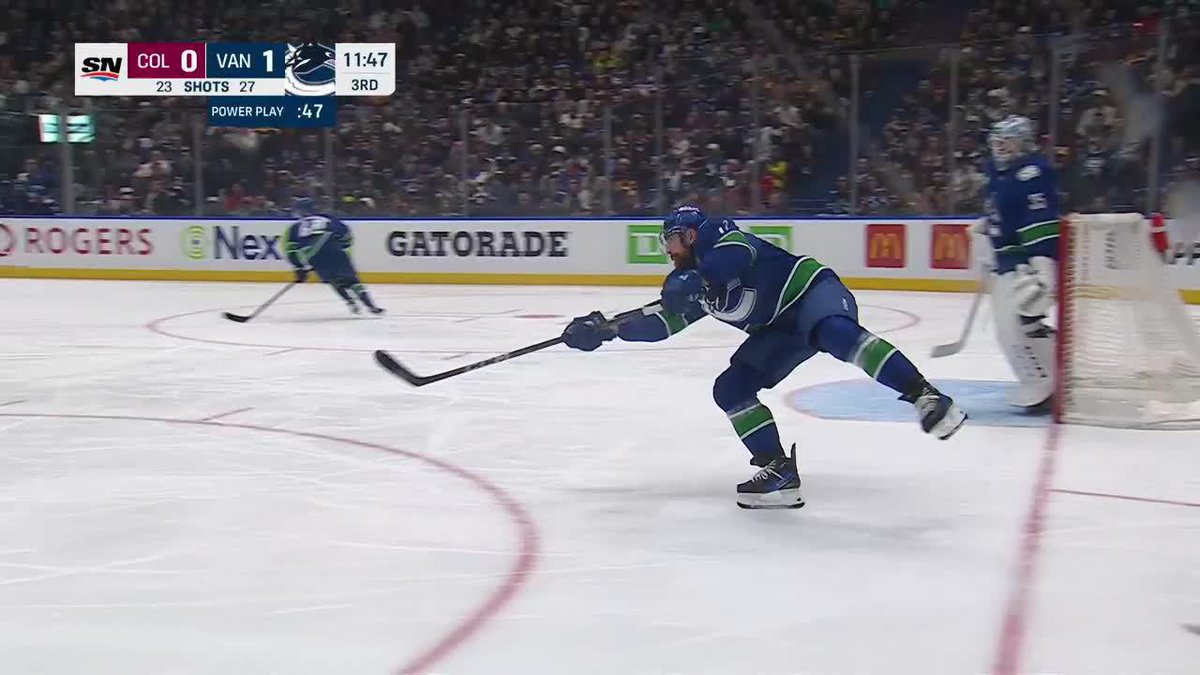 Special delivery from DeBrusk to Boeser. 🍎
