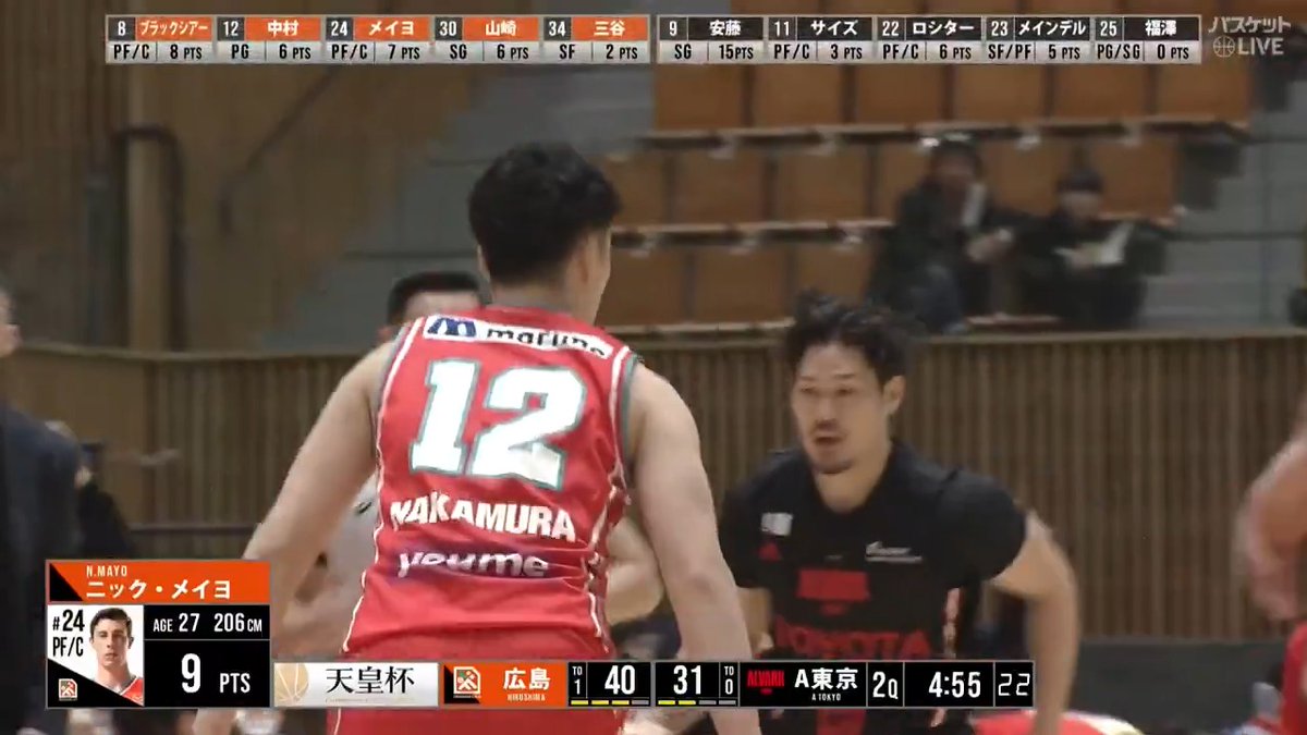 広島の魔術師降臨 #中村拓人💫💫 マジックのようなノールックパスで会場を魅了する❤️🔥❤️🔥 🏆#天皇杯 準決勝🏀 #広島ドラゴンフライズ 🆚 #アルバルク東京 ▶激戦の視聴はコチラ #バスケットLIVE 配信中📡 B.LEAGUE(Bリーグ) 日本バスケットボール協会(JBA) 広島ドラゴンフライズ