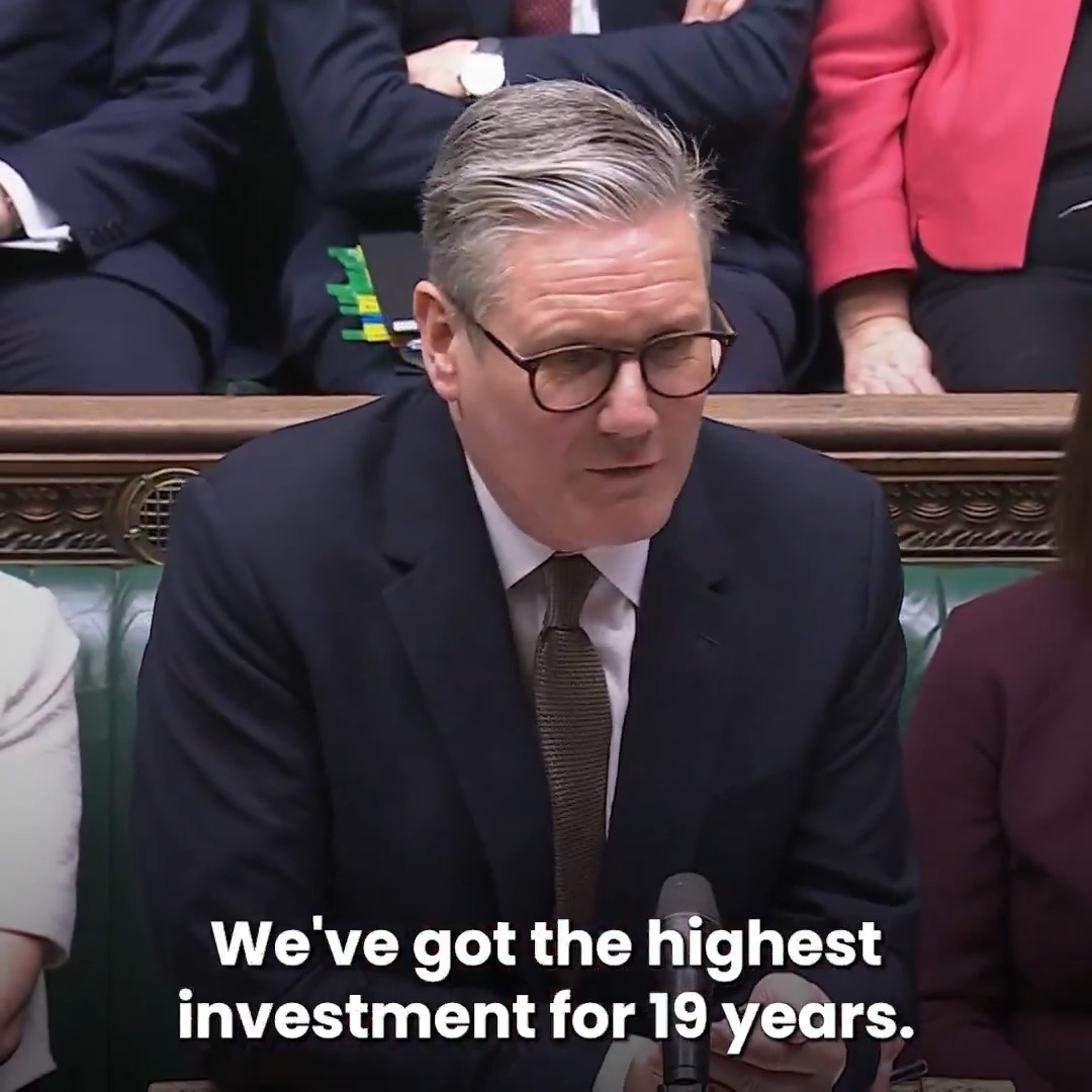 The Tories carp from the sidelines and talk our country down. My Labour government is getting on with the job and delivering our Plan for Change.