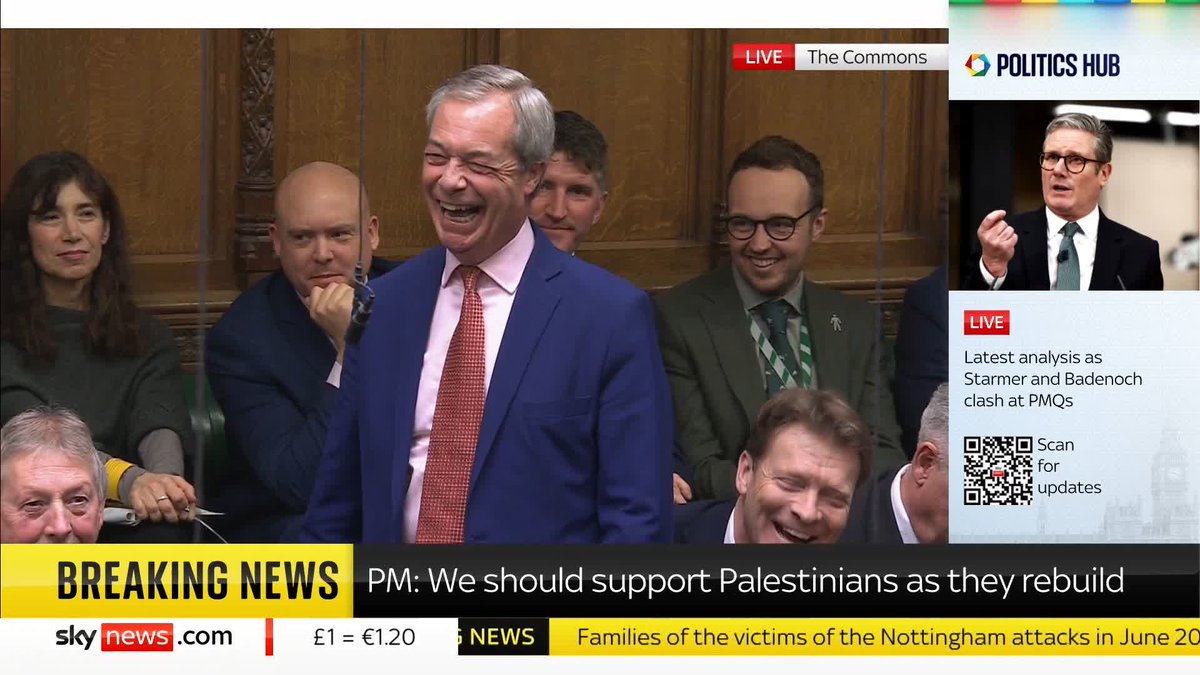 Reform UK leader Nigel Farage jokes about Labour 'panic' - but Keir Starmer hits back. Politics latest: 📺 Sky 501 and YouTube