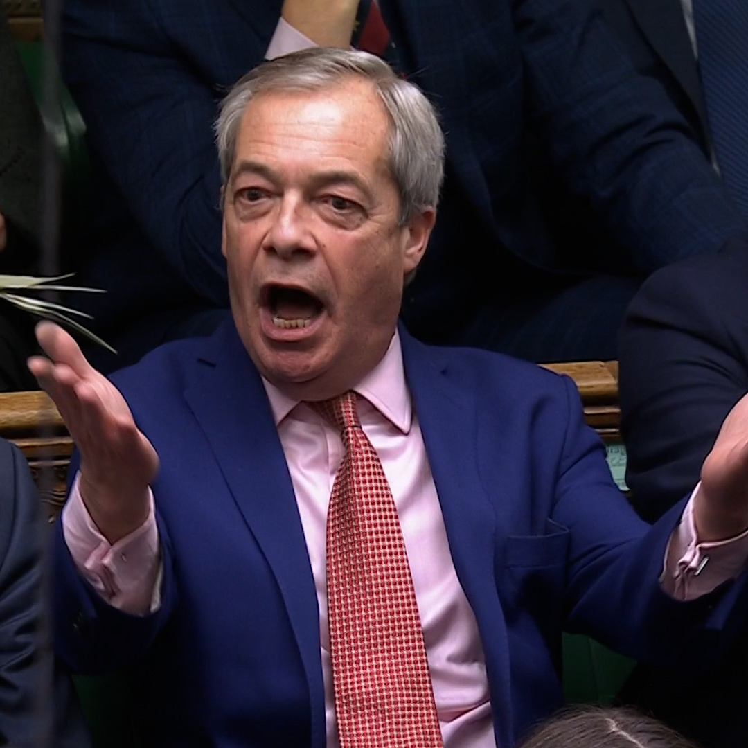 ‘Nonsense!’ ‘U-turn!’ ‘Get on with it!’ Nigel Farage faces jeering and laughter as he struggles to get his point across at PMQs.
