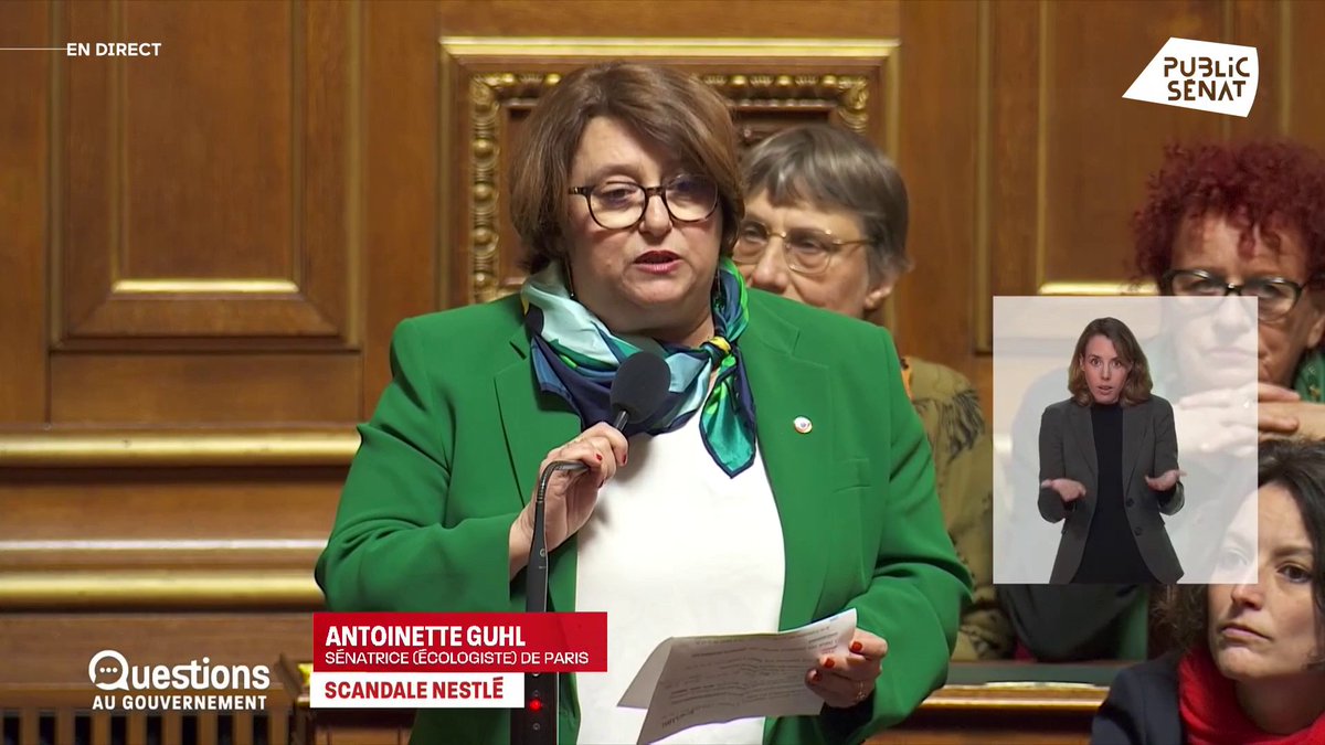 Affaire #Nestlé : "C'est en train de devenir un véritable scandale d'Etat. Nestlé a fraudé, pour plus de 3 milliards d'euros, au vu et au su des ministres et contre l'intérêt des citoyens. Depuis hier on sait que c'est au vu et au su de l'Elysée." Antoinette Guhl 🌍 #QAG