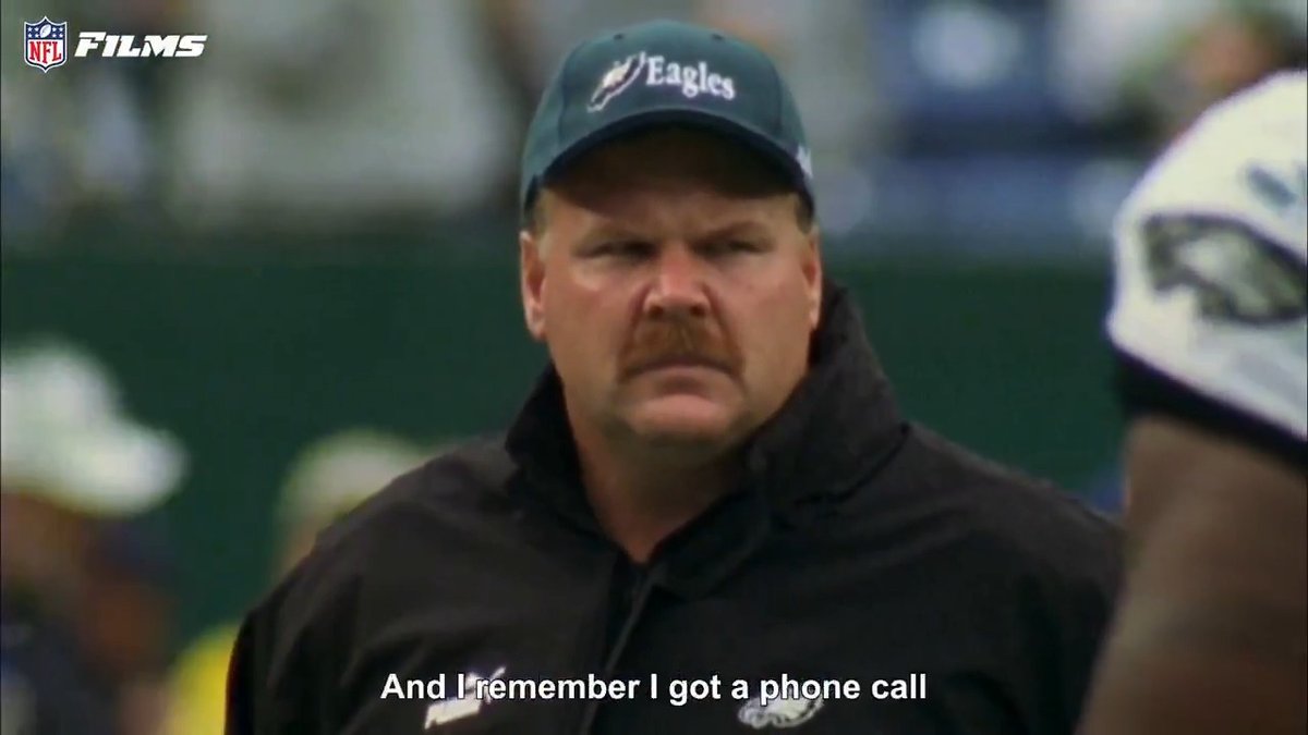 "You're hiding under your desk aren't you." Just a classic Andy Reid/Bill Parcells story after a rough first month coaching in Philly 😂